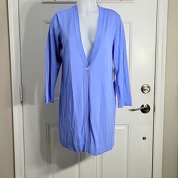 Sky Blue Light One Button Cardigan Jacket Size M/L - Picture 1 of 7